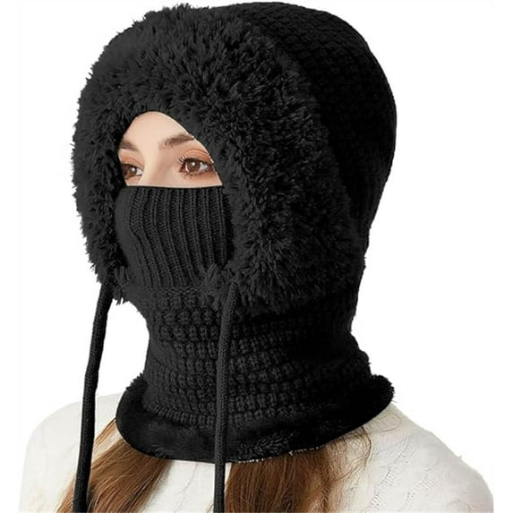 Women's 3-in-1 Winter Beanie Hat - Face Mask & Neck Warmer for Skiing & Outdoor Activities