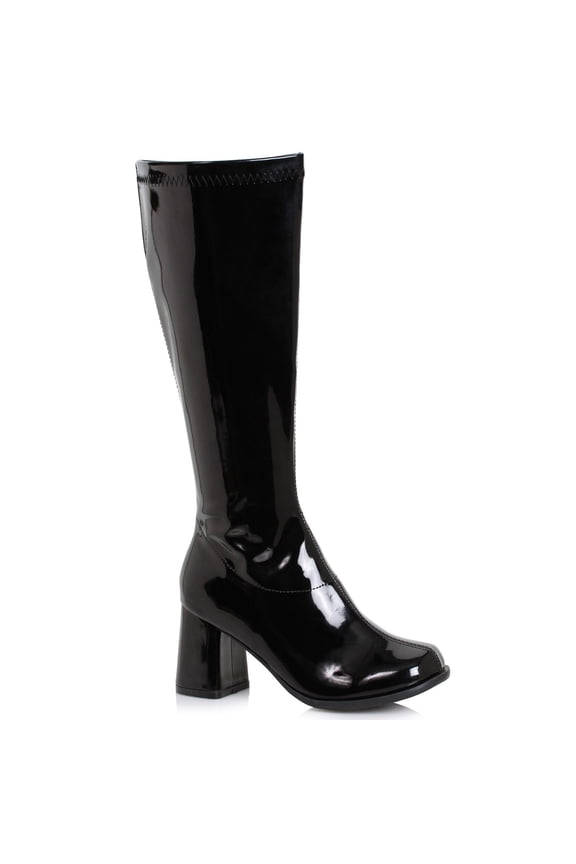 Women's 3 inch Wide Width Black GoGo Boot Halloween Costume Accessory