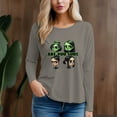 thumbnail image 1 of Women's 300g 100% Cotton Character Head Pattern  Long Sleeve T-Shirt, 1 of 12