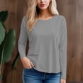 thumbnail image 1 of Women's 300g 100% Cotton Round Neck Regular Solid Long Sleeve T-Shirt, 1 of 13