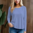 thumbnail image 1 of Women's 300g 100% Cotton Round Neck Regular Solid Long Sleeve T-Shirt, 1 of 13