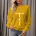 thumbnail image 1 of Women's 300g Faith Letters Round Neck Pullover Sweatshirt, 1 of 11