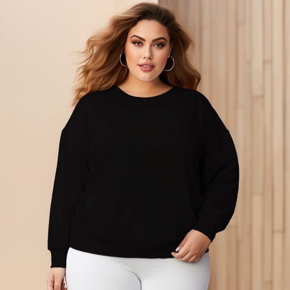 Women's 330g 100% Cotton Dropped Shoulder Crew Neck Sweatshirt