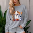 thumbnail image 1 of Women's 330g 100% Cotton Pet Dog Pattern Dropped Shoulder Crew Neck Sweatshirt, 1 of 15