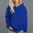thumbnail image 1 of Women's 330g 100% Cotton Red Heart Pattern Design Hoodie, 1 of 16