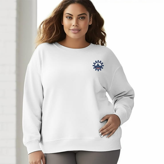 Women's 330gm 100% Cotton Columbus Ship Print Crewneck Sweatshirt