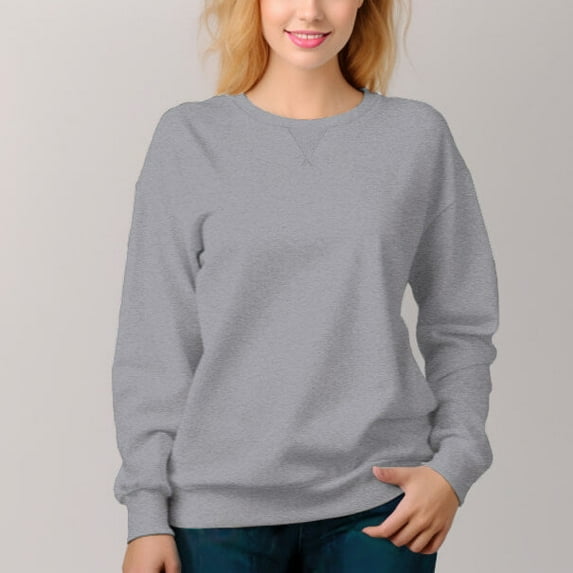 Women's 360g Heavyweight Round Neck Pullover Casual Sweatshirt - Warm&Comfortable