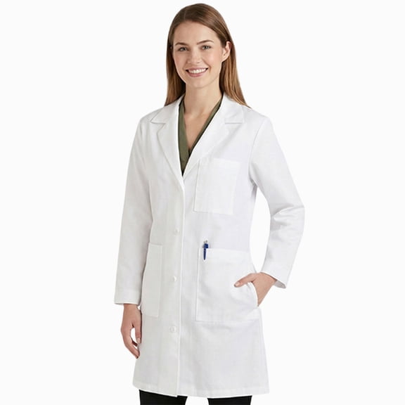 Women's 38" Medical Lab Coat, iPad Pocket, White, XL