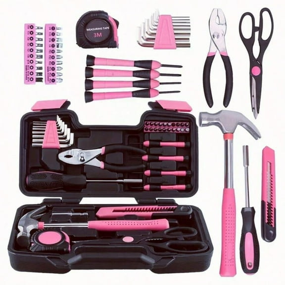 Women's Only 39/24 Piece Set, Gadget Set. An Advanced Tool Set Designed Specifically For Women, Including Small Tools Such As Hammers, Gauges, And Screwdrivers.