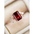 thumbnail image 1 of Women's 3Ct Emerald Cut Garnet Diamond Engagement Ring 14K Rose Gold Plated, 1 of 4