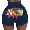thumbnail image 1 of Women's 3D Graphic Booty Workout Shorts High Waisted Yoga Ahtletic Biker Shorts Hot Pants (Dayuum,XXL), 1 of 1