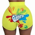 thumbnail image 1 of Women's 3D Graphic Booty Workout Shorts High Waisted Yoga Ahtletic Biker Shorts Hot Pants (Gushers,M), 1 of 1
