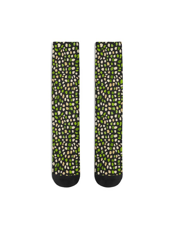 Women's 3D Printed Knee High Socks, 360 Seamless Long Tube Sports Stockings, One Size, Animal Leopard Print