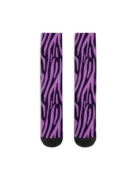 Women's 3D Printed Knee High Socks, 360 Seamless Long Tube Sports Stockings, One Size, Leopard Print