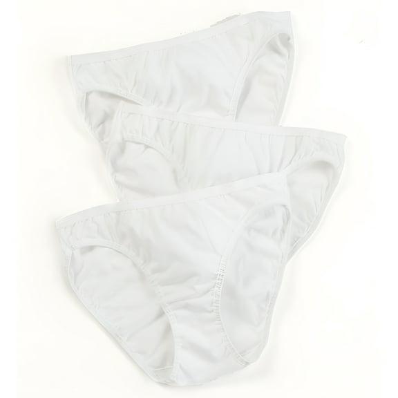 Women's 3DBIKWH Ladies Cotton White Bikini Panty - 3 Pack