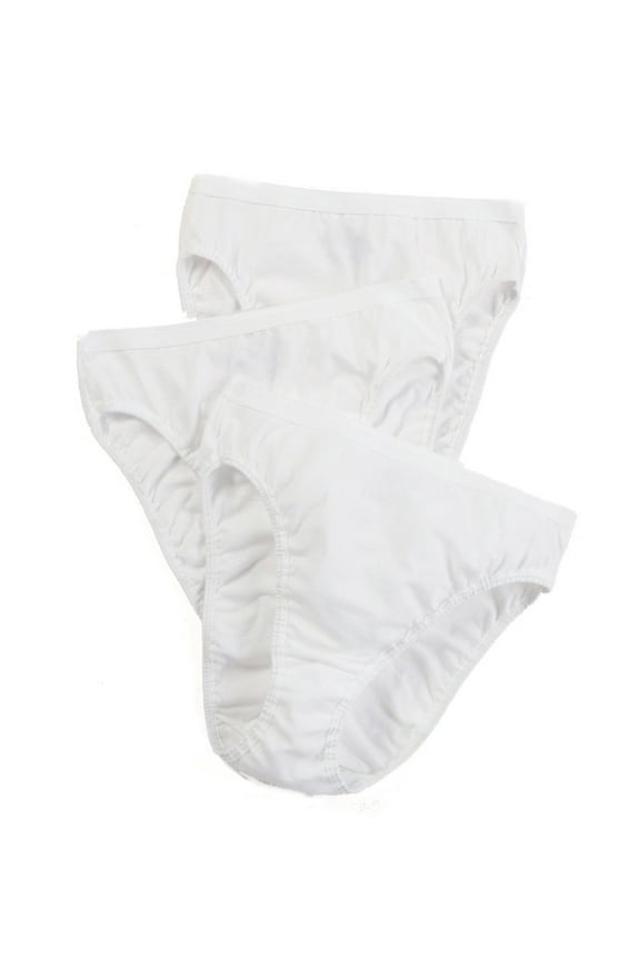 Women's 3DHICWH Cotton Hi-Cut Brief Panties - 3 Pack