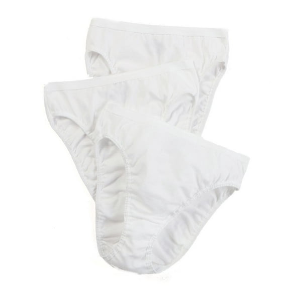 Women's 3DHICWH Cotton Hi-Cut Brief Panties - 3 Pack