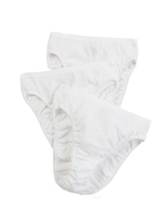 Women's 3DHICWH Cotton Hi-Cut Brief Panties - 3 Pack