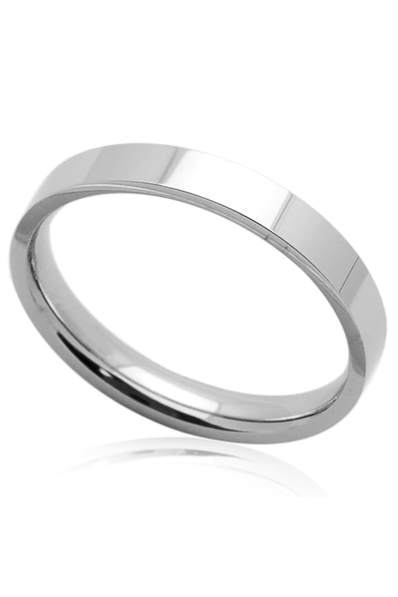 Women's 3MM Comfort Fit Stainless Steel Wedding Band Classic Flat Ring (Size 5 to 12) Size 11