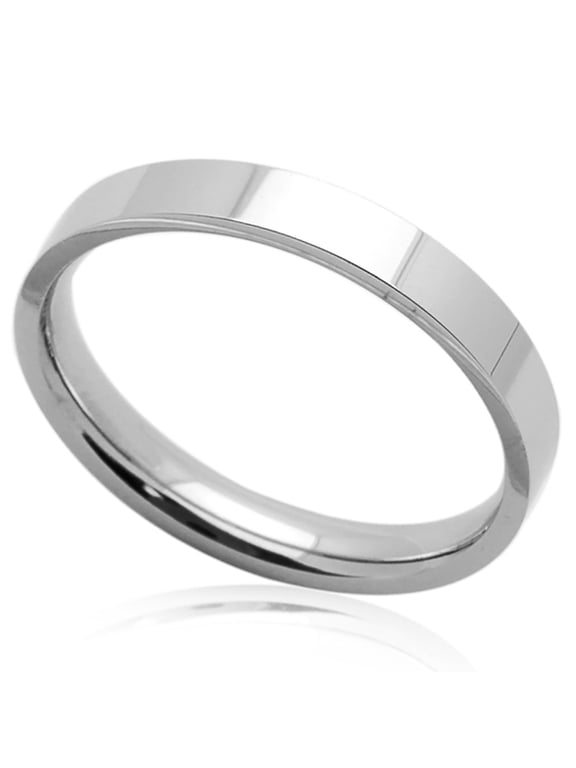 Women's 3MM Comfort Fit Stainless Steel Wedding Band Classic Flat Ring (Size 5 to 12) Size 5.5