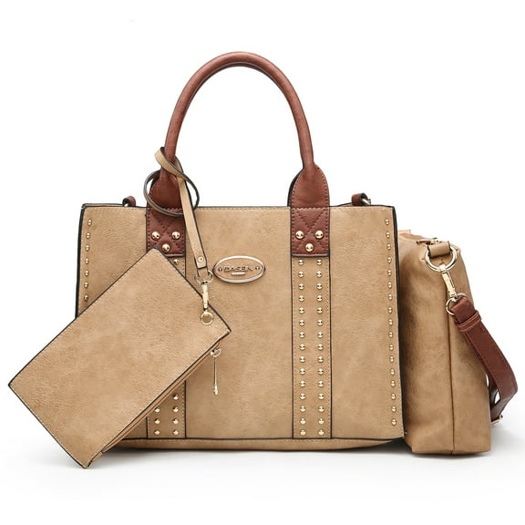 Women's 3Pcs Purse Handbag Shoulder Bag Tote Satchel Hobo Bag Briefcase Work Bag for Ladies