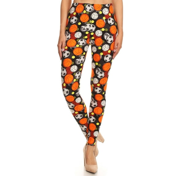 Women's 3X 5X Sports Theme Pattern Printed Leggings