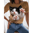 thumbnail image 1 of Women‘s 3d Dogs Cat Print T Shirt Fashion Womens Tees Tops Harujuku Kawaii Oversized Summer O-Neck Top Female Clothing 2024, 1 of 7