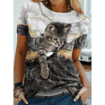 thumbnail image 1 of Women‘s 3d Dogs Cat Print T Shirt Fashion Womens Tees Tops Harujuku Kawaii Oversized Summer O-Neck Top Female Clothing 2024, 1 of 7