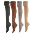 thumbnail image 1 of Women's 4 Pairs Awesome, Super Durable, Comfortable, Soft Thigh High Cotton Boot Socks M1024 Size 6-9Black,Coffee,Dark Grey, Beige, 1 of 1