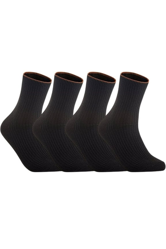 Women's 4 Pairs Extra Comfortable Cozy Wool Crew Socks. Sweat Absorbent Great Activewear for Fun Sports Size 6-9Black