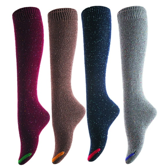 Women's 4 Pairs Soft Comfortable Durable & Truly Beautiful Knee High Cotton Boot Socks HR158212 Size 6-94 Color w/o Black