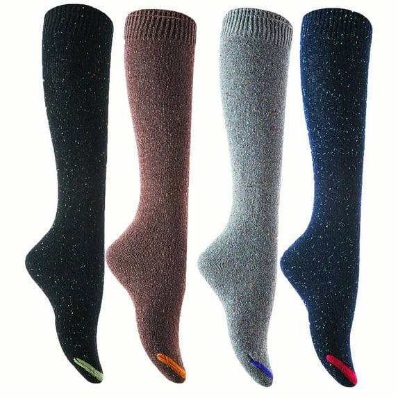 Women's 4 Pairs Soft Comfortable Durable & Truly Beautiful Knee High Cotton Boot Socks HR158212 Size 6-94 Random Color