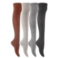 thumbnail image 1 of Women's 4 Pairs Super Durable, Awesome, Comfortable, Soft Thigh High Cotton Boot Socks MJ1024 Size 6-9Black,Coffee,Grey, Dark Grey, 1 of 4