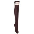 thumbnail image 1 of Women's 4 Pairs Thigh High Socks Over the Knee High Leg Wamers Girls Winter Warm Crochet Socks(Coffee) 4p1c3, 1 of 4