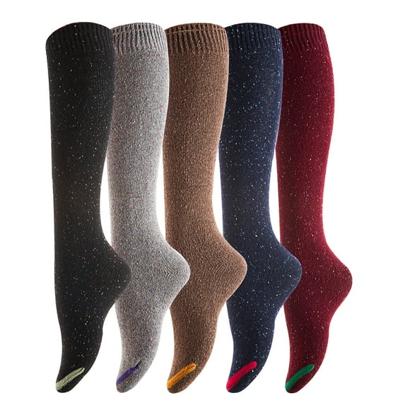 Women's 4 Pairs Truly Beautiful Comfortable Durable Soft Knee High Cotton Boot Socks M158212 Size 6-9(4 Random Color)
