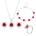 thumbnail image 1 of Women's 4-Piece Crystal Jewelry Set - Necklace, Bracelet, Earrings & Ring - Valentine's Day Gift Set - Alloy Fashion Jewelry for Parties & Special Occasions, 1 of 5