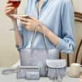 thumbnail image 1 of Women's 4 Piece Purse Set Large Capacity Tote & Crossbody Bag PU Leather Handbag Set Grey Gift for Women, 1 of 9