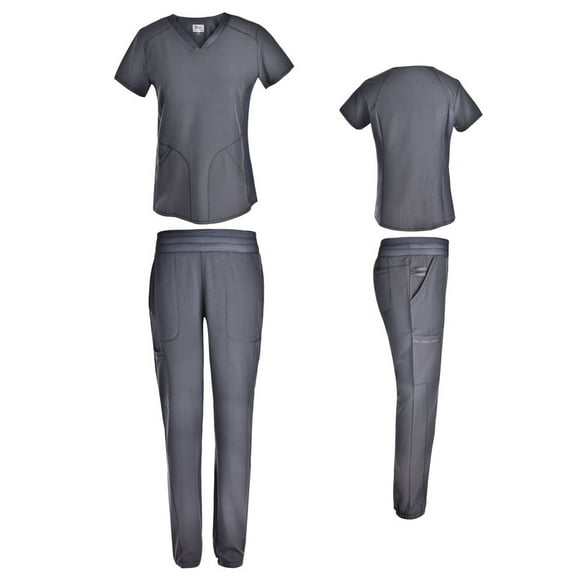 Women's 4 Way Stretch Top with Tapered Leg Scrub Pants