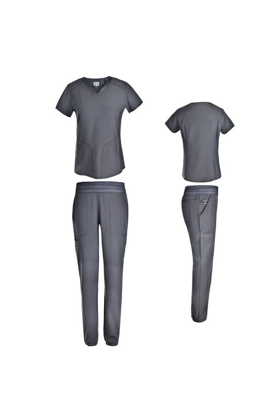 Women's 4 Way Stretch Top with Tapered Leg Scrub Pants
