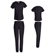 Womens 4 Way Stretch Top with Tapered Leg Scrub Pants