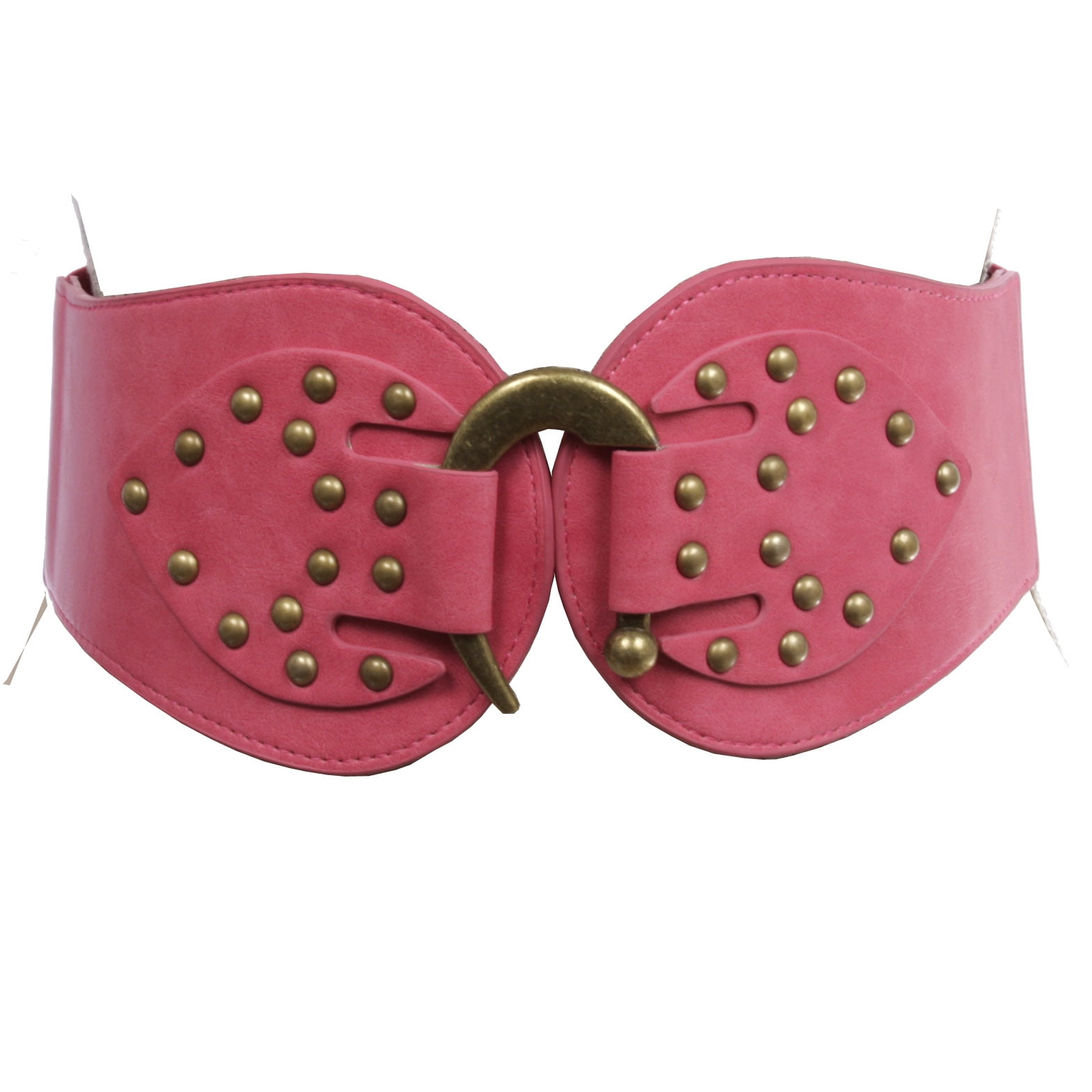 Suede Wide Elastic Waist Belt Chunky Stretchy Thick Studded Vintage Waistband Women main image 2