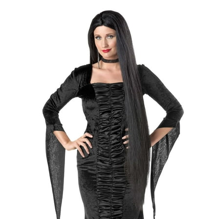 Women's 40" Long Black Wig