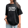 thumbnail image 1 of Women's 404 Error Work Ethic Humorous Slogan Graphic Casual Washed T-Shirt Comfortable Black S-2XL Plus Size, 1 of 5