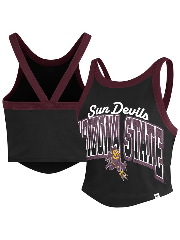 Women's '47 Black Arizona State Sun Devils Shimmer Shadow Sporty Tank Top