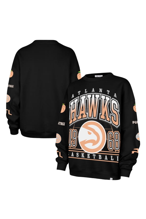 Women's '47 Black Atlanta Hawks 2025/26 City Edition Go Big Oversized Sweatshirt