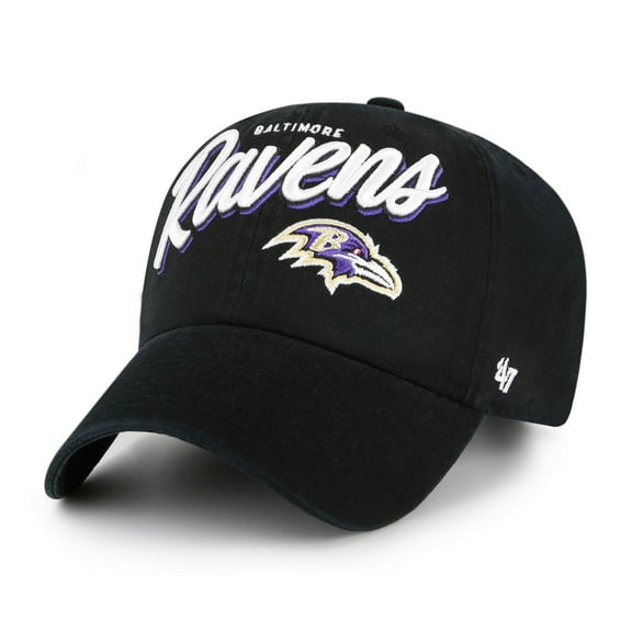 Women's '47 Black Baltimore Ravens Ariana Clean Up Adjustable Hat