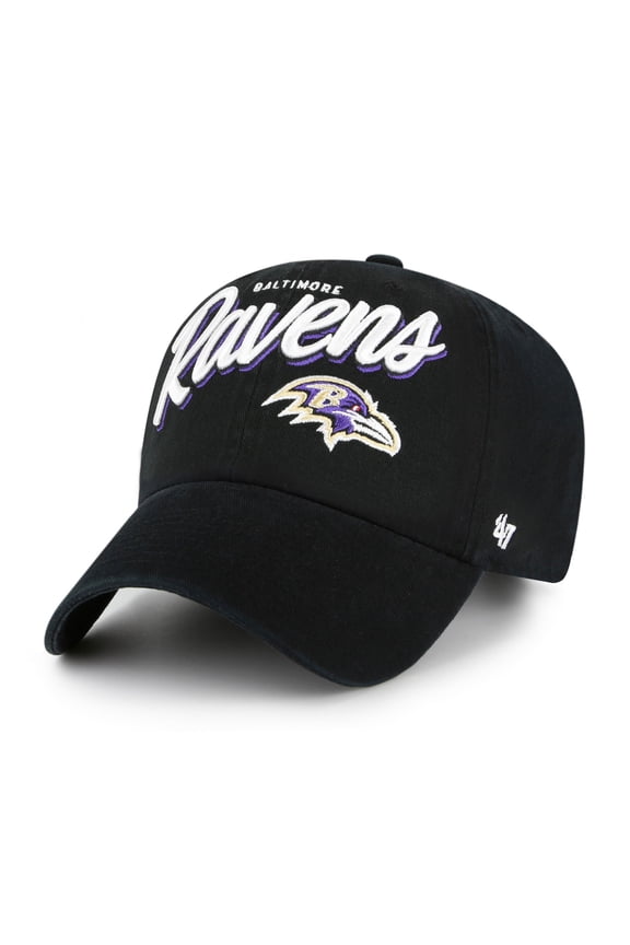 Women's '47 Black Baltimore Ravens Ariana Clean Up Adjustable Hat
