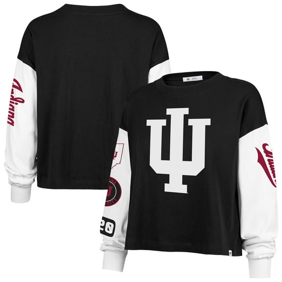 Women's '47 Black Indiana Hoosiers Sydney Long Sleeve T-Shirt