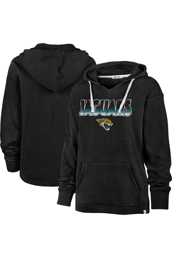 Women's '47 Black Jacksonville Jaguars Color Rise Kennedy Pullover Hoodie