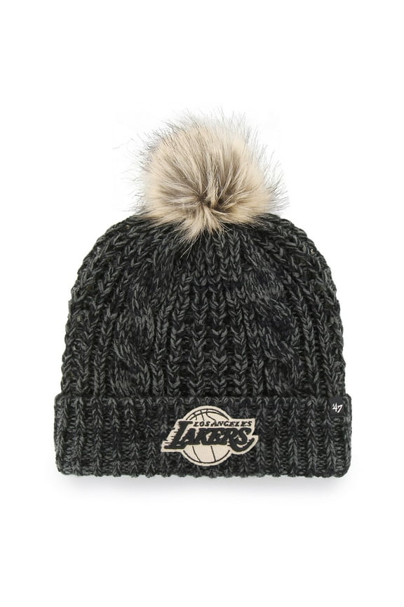 Women's '47 Black Los Angeles Lakers Meeko Cuffed Knit Hat with Pom